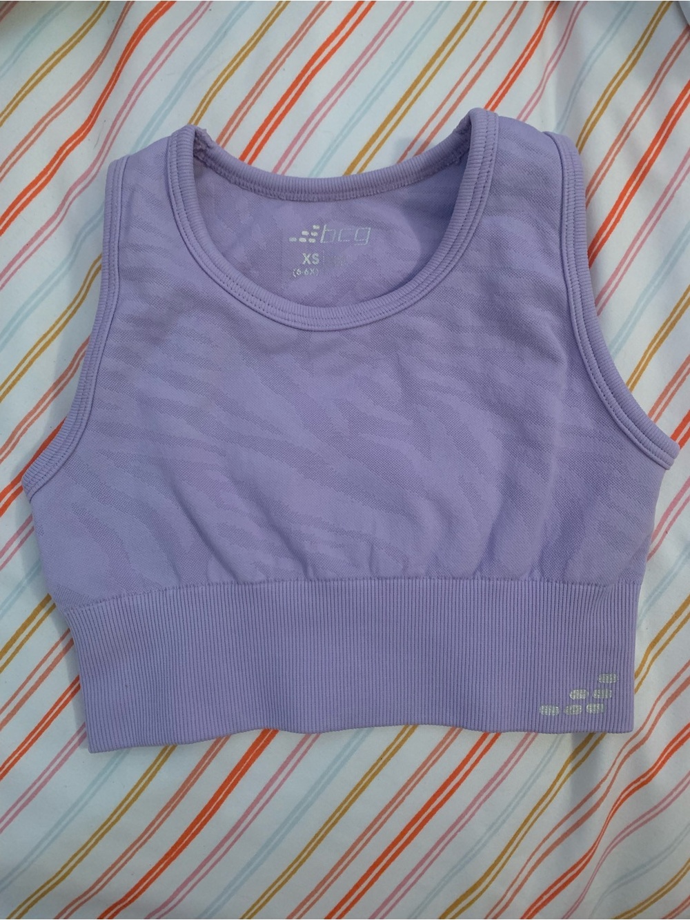 bcg Lavender Seamless Crop Sports Bra/Top